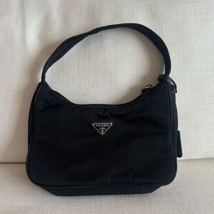 Prada Re-Edition 2000 Black Nylon and Saffiano Mini Shoulder Bag